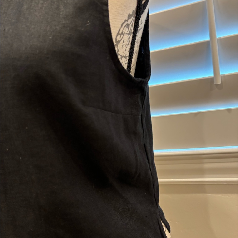 Madewell Black Linen Sleeveless Women's Top - Picture 7 of 8